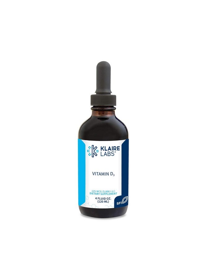 Vitamin D3 Liquid Drops High Potency 5000Iu Vit D In Easytoabsorb Mct Oil Immune Bone & Cardiovascular Support No Soy No Artificial Colorings Or Flavors (120Ml / 4 Fl Oz)