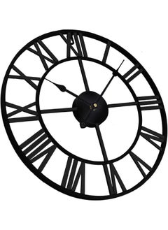 Timelike Timelike Large Roman Wall Clock, Rustic Vintage Metal Wall Clock Oversized Big Wall Clock Home Living Room Art Wall Decor (Black, 16 Inch)  - Image 3
