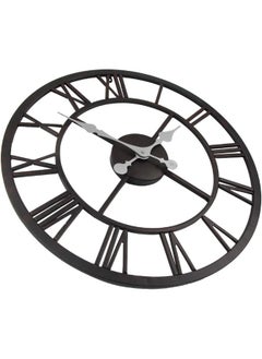 Timelike Timelike Large Roman Wall Clock, Rustic Vintage Metal Wall Clock Oversized Big Wall Clock Home Living Room Art Wall Decor (Black, 16 Inch)  - Image 4