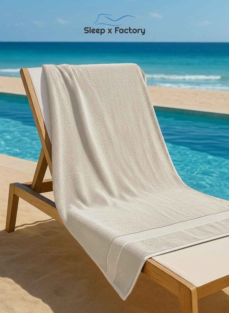 Sleep x Factory Off-White Bath Sheet – 100% Cotton, Extra-Large, Soft & Absorbent – 90x180 cm - Image 1