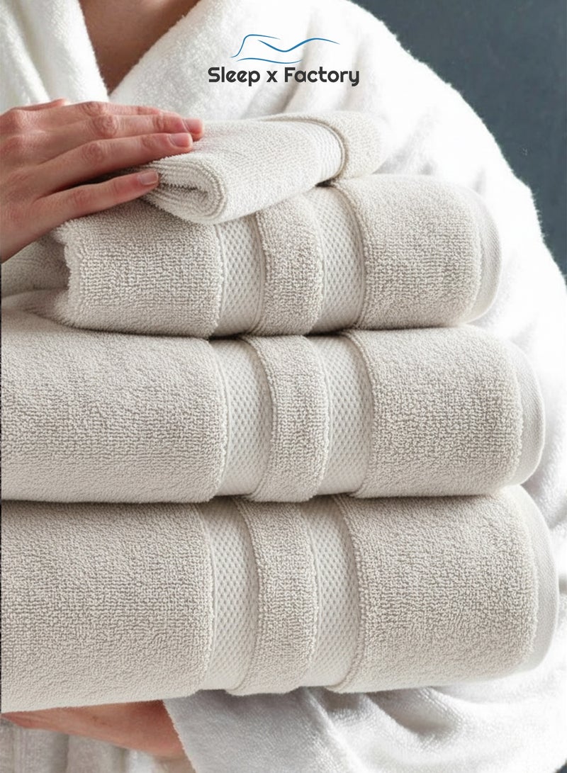 Sleep x Factory Off-White Bath Sheet – 100% Cotton, Extra-Large, Soft & Absorbent – 90x180 cm - Image 5