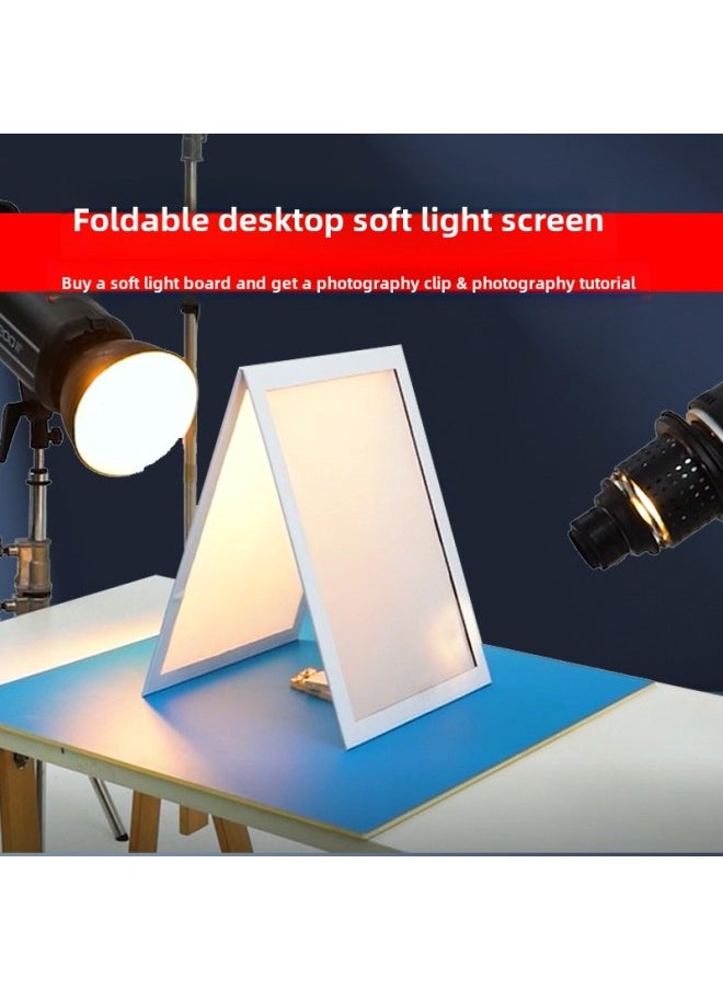 Generic Soft Light Board Photography Foldableable Soft Light Screen Jewelry Photography Paper Props Butter Paper Photography Light Transmitting Board-Body Color:A3 Large Desktop Soft Light Board*2  - Image 2