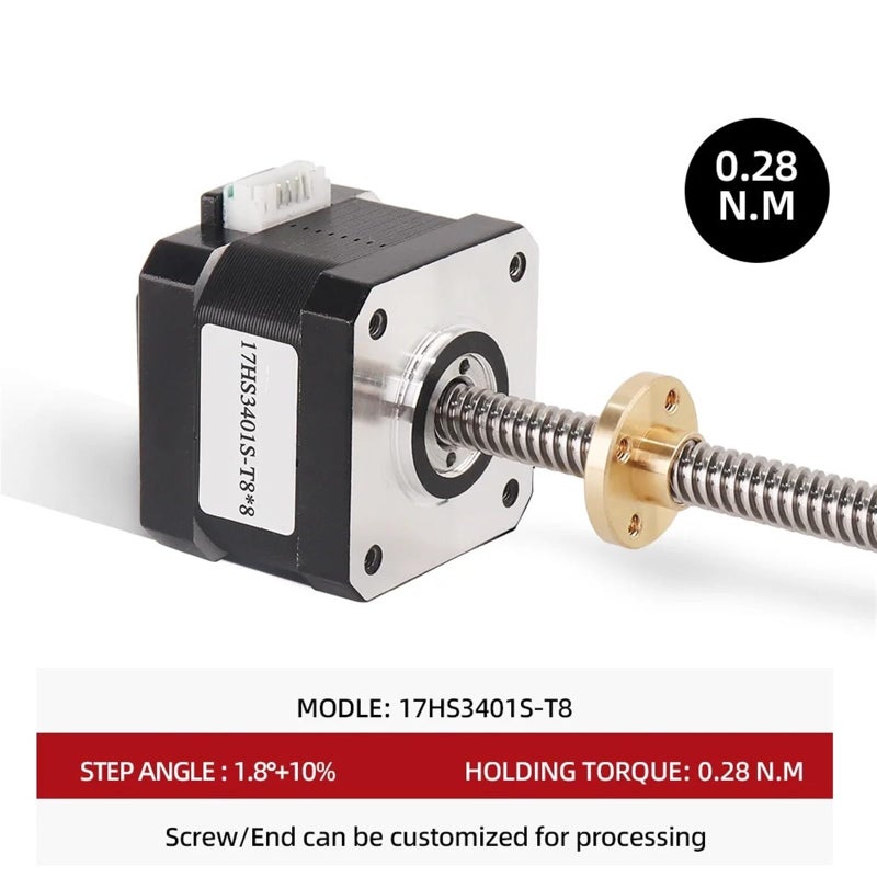 Nema17 Stepper Motor 34mm 1.3A 28Ncm with 4mm Lead Screw for 3D Printer Z Axis - Image 4