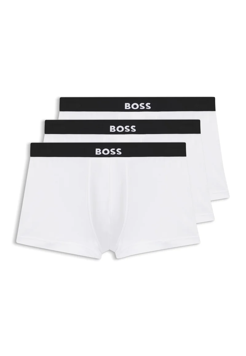 BOSS Three-pack of trunks in stretch cotton