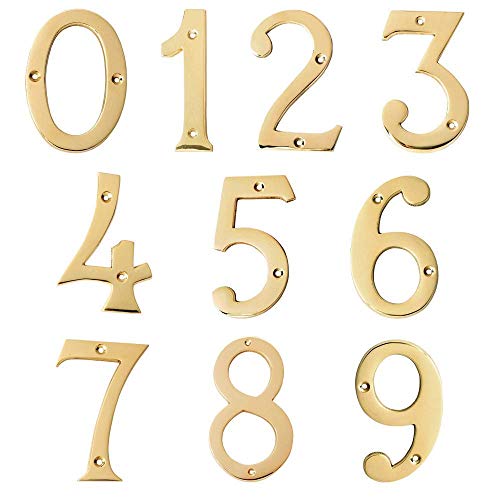 A10SHOP Motif 4-Inch Polished Brass Letters Mailbox Decor Address Signs For Houses Outdoor Wall Decor Mailbox Numbers House Address Numbers For Outside Address Sign for Door Numbers (Number 2) - Image 4