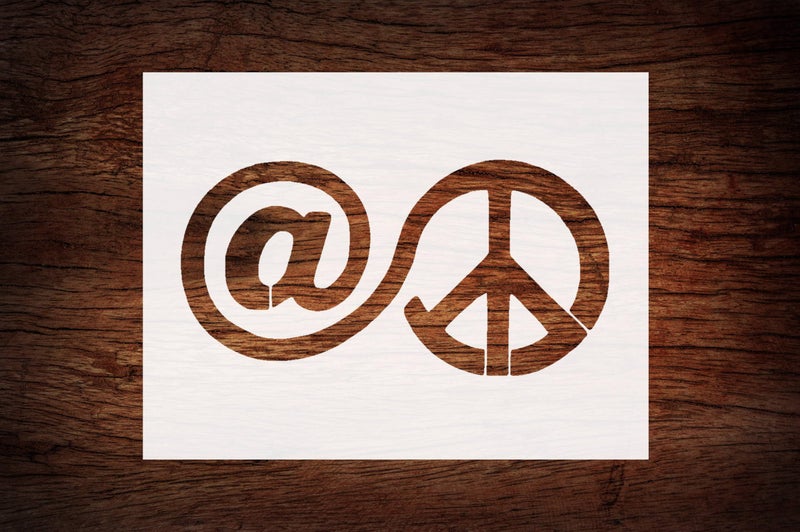 STENCILAIR Reusable "at Peace" Sign Stencil 8.5" x 11" - Custom Design for Serene Crafts and Decor - Image 1