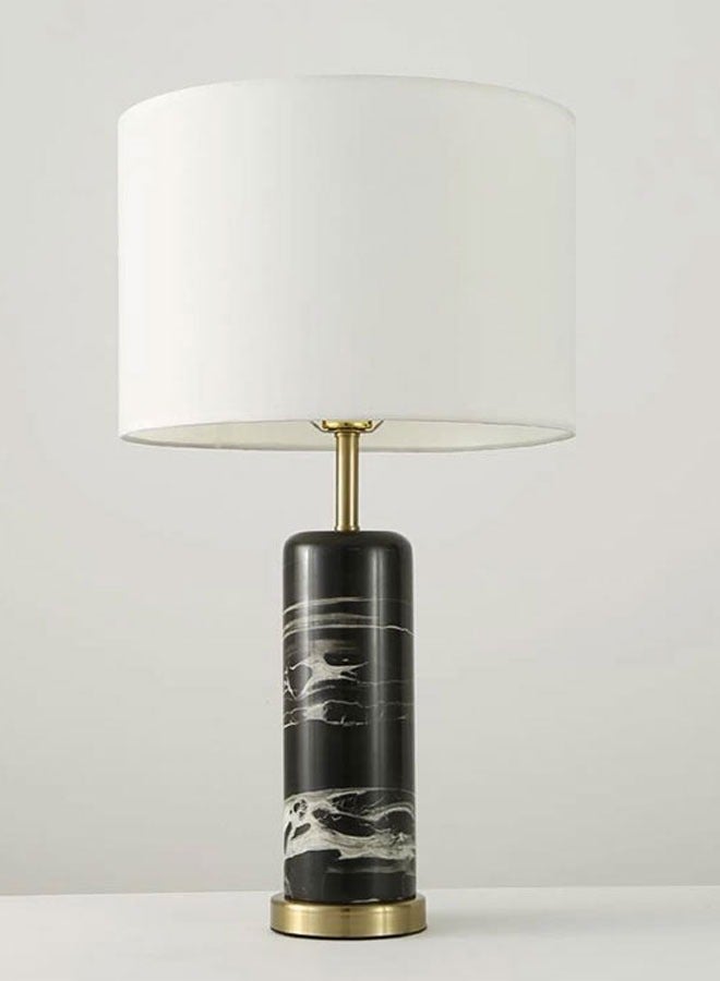 إنارة سيرة اباجورة إضاءة كلاسيك رخام أسود غطا أبيض - Image 1