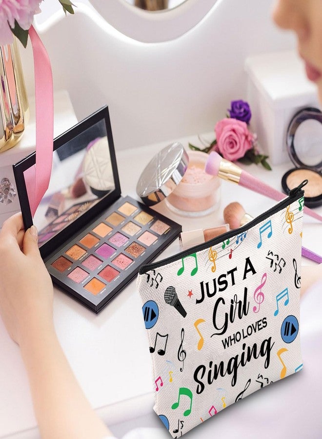 Gzrlyf Singing Makeup Bag Just Girl Loves Singing Singer Gift Karaoke Singing Lover Music Lover Cosmetic Bag (Just singsingMB) - Image 5