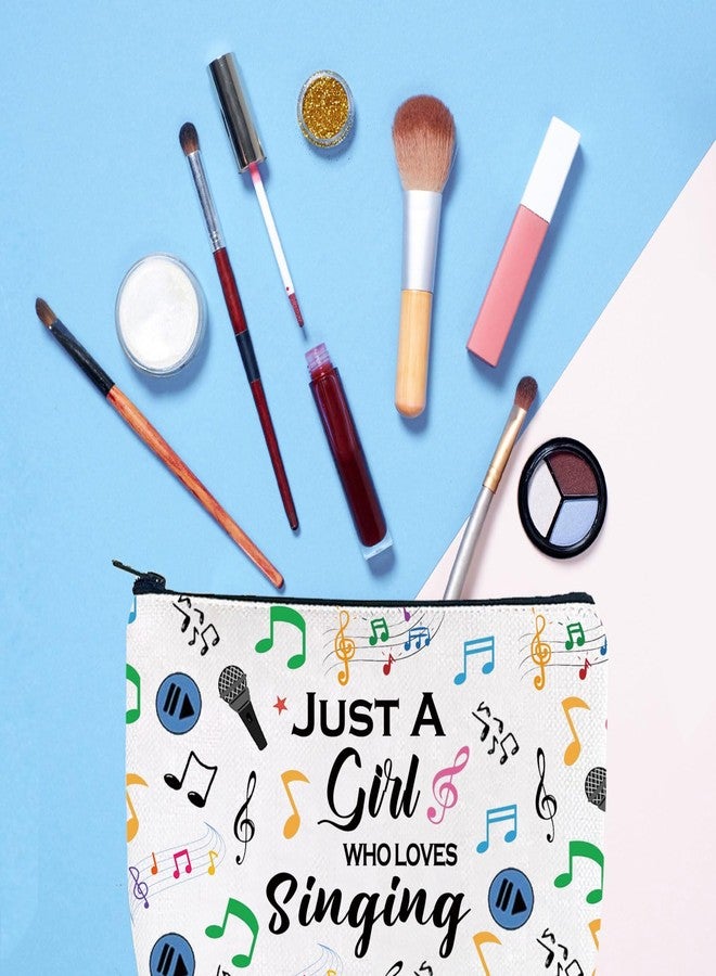 Gzrlyf Singing Makeup Bag Just Girl Loves Singing Singer Gift Karaoke Singing Lover Music Lover Cosmetic Bag (Just singsingMB) - Image 2