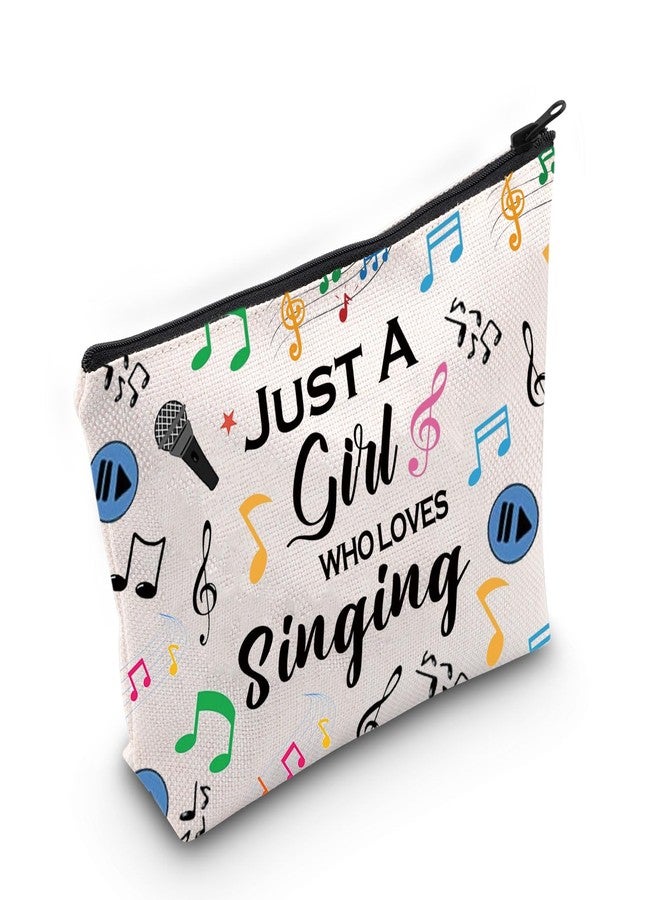 Gzrlyf Singing Makeup Bag Just Girl Loves Singing Singer Gift Karaoke Singing Lover Music Lover Cosmetic Bag (Just singsingMB) - Image 1