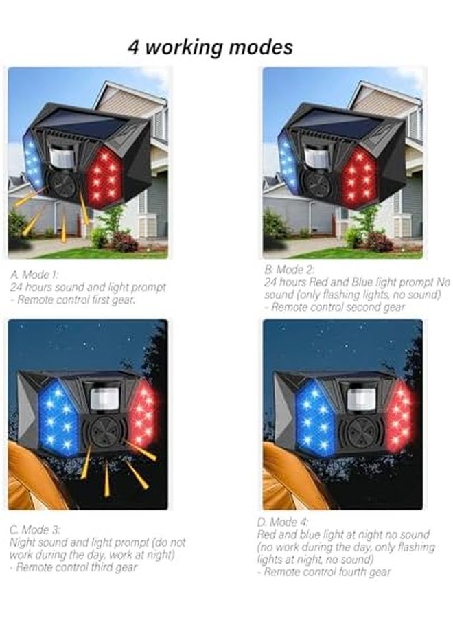 Solar Motion Sensor Security Light Outdoor Waterproof Alarm System - Image 5