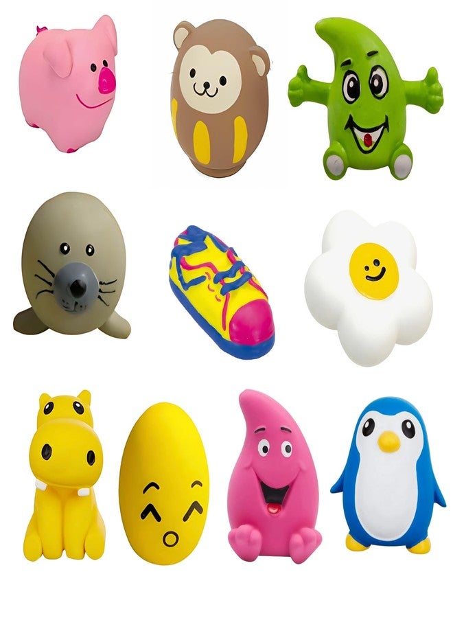 ROYALE DOG Assorted Squeak Dog Toys (Pack of 10) No Stuffing with Soft Squeaker | Small Soft Plush Squeaky Dog Chewing & Teething Toys, Fun Indoor Toy for Puppy & Senior Dogs Chewy Pet Supplies - Image 1