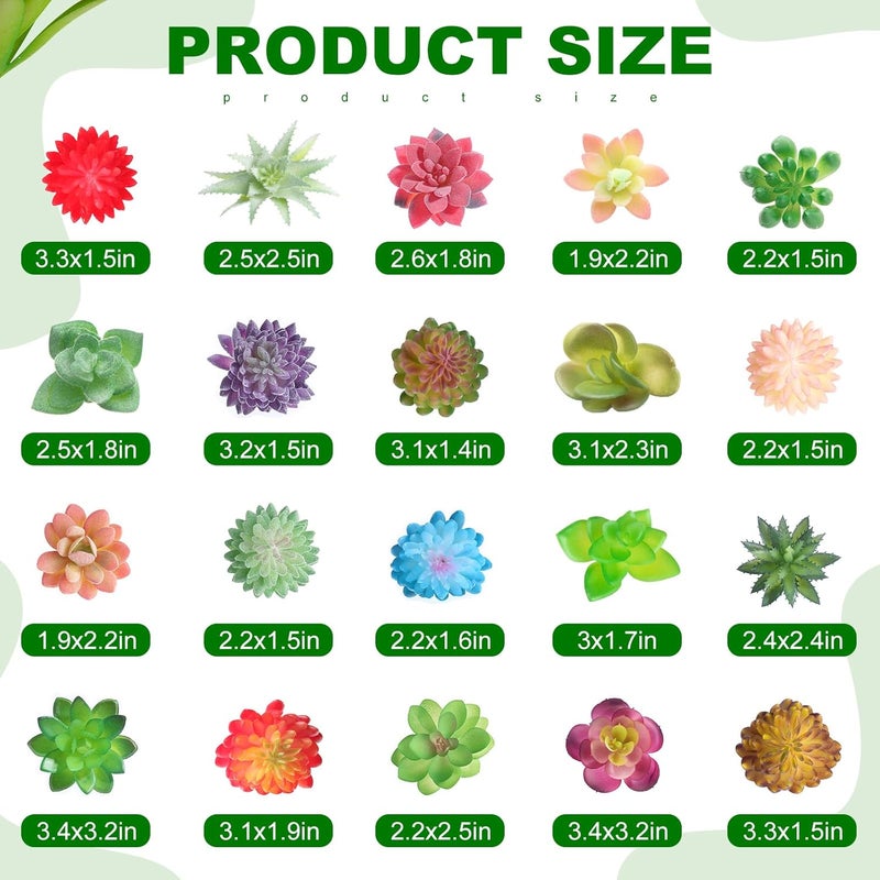 WILLBOND 24 Pieces Artificial Succulents Plants Assorted Unpotted Realistic Plants Fake Faux Textured Succulent Picks for DIY Home Landscape Decoration - Image 3