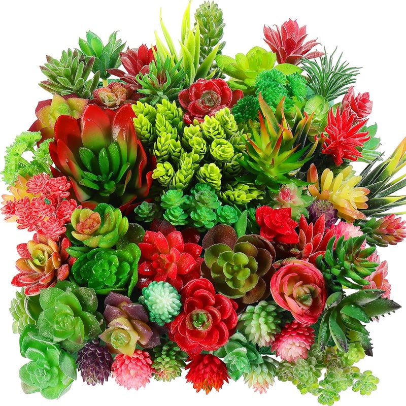 WILLBOND 24 Pieces Artificial Succulents Plants Assorted Unpotted Realistic Plants Fake Faux Textured Succulent Picks for DIY Home Landscape Decoration - Image 1