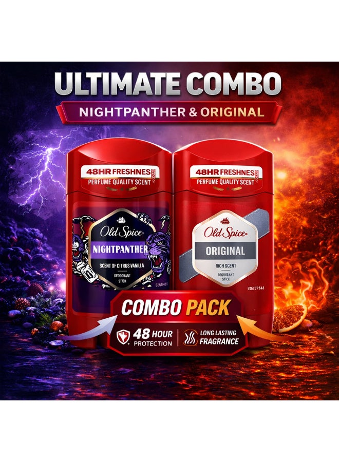 NightPanther & Original Deodorant Stick 48H Freshness 2x50 ml