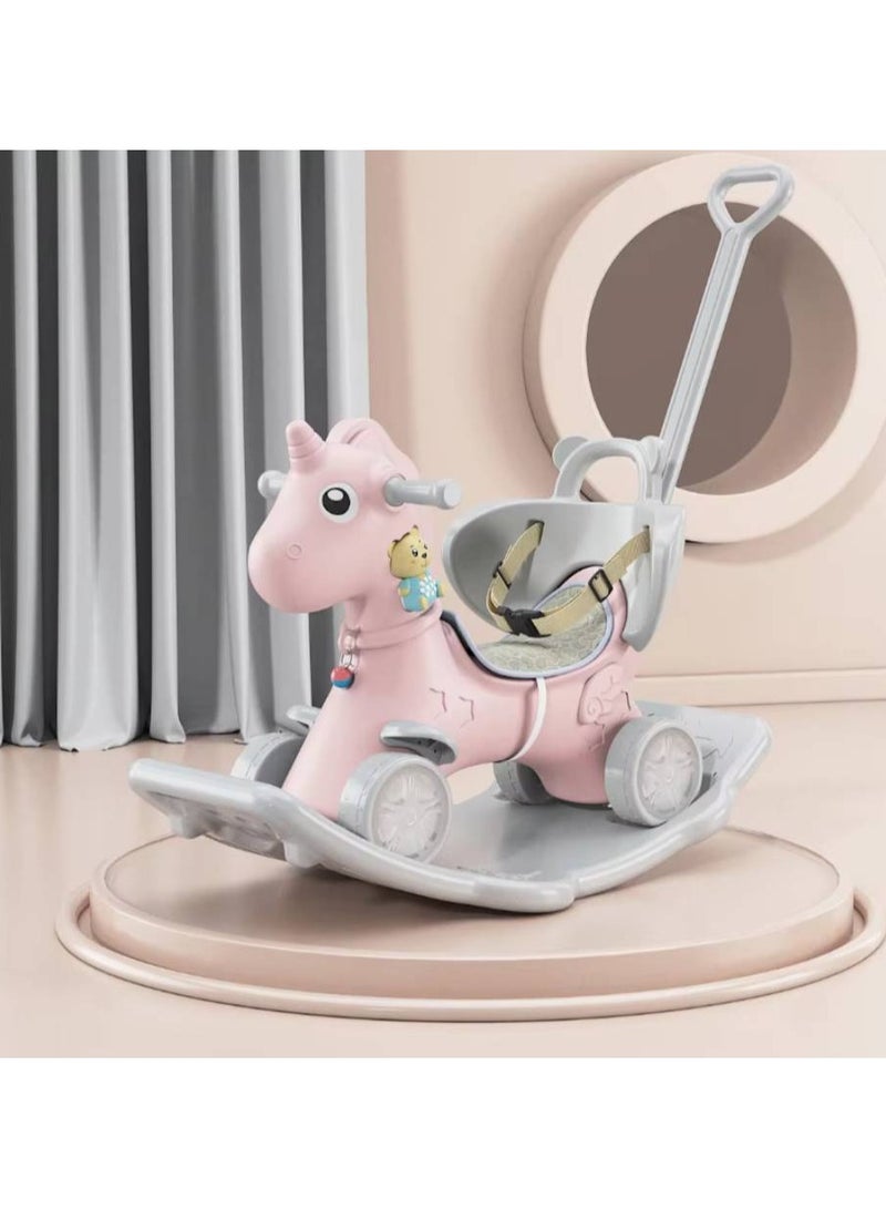 Three-in-one rocking horse for young children, rocking horse, rocking toy with a detachable balance board and footrest  - Image 1