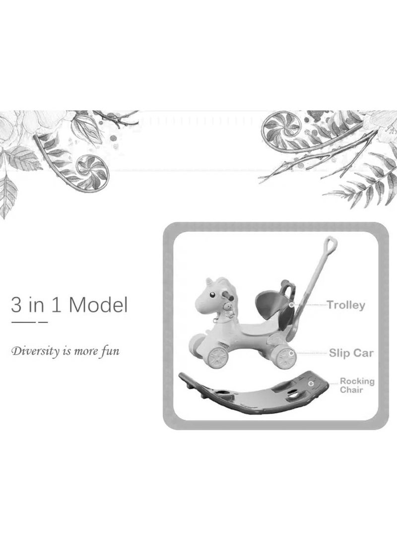 Three-in-one rocking horse for young children, rocking horse, rocking toy with a detachable balance board and footrest  - Image 2