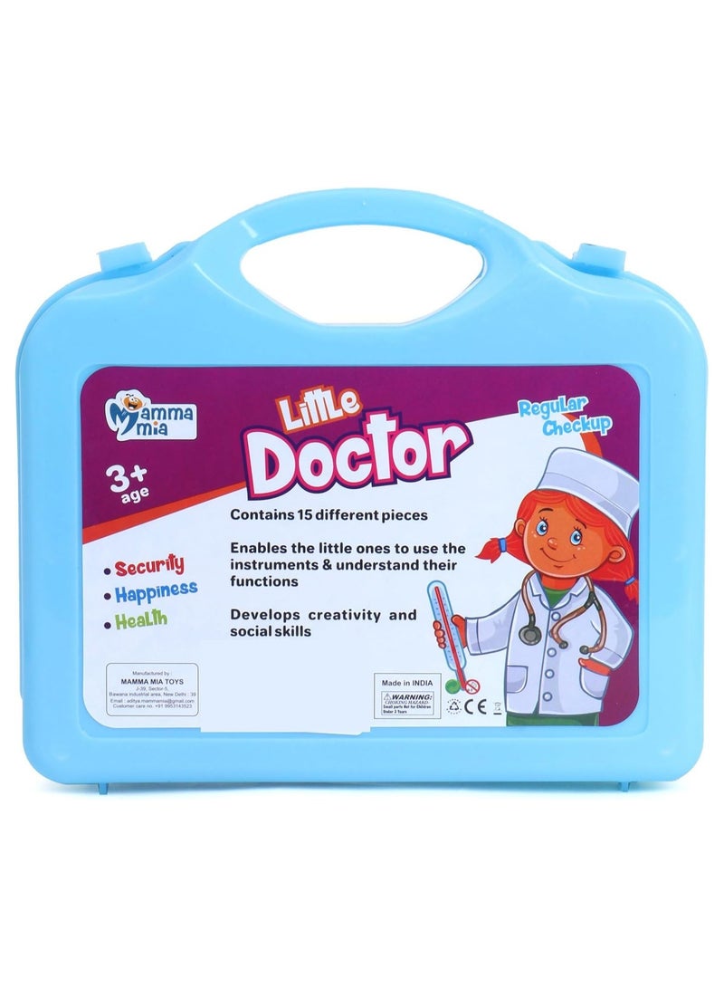 شنطة سفر قابلة للطي مع ملحقات طبية صغيرة للعب التظاهري للأطفال من ماي هودوينك®، مجموعة ألعاب للعب الأدوار للأطفال من الجنسين بعمر 3 سنوات فما فوق، أزرق - Image 2