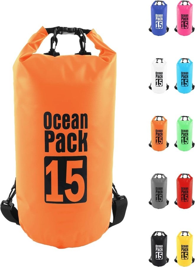 Delzon Ocean Pack Waterproof Dry Bag, Heavy-Duty PVC, Storage Bag Organizer for Kayaking Floating Backpack for Water Sports, Fishing, Boating Beach Rafting (Multicolor, Backpacks) (15 Liter) - Image 4