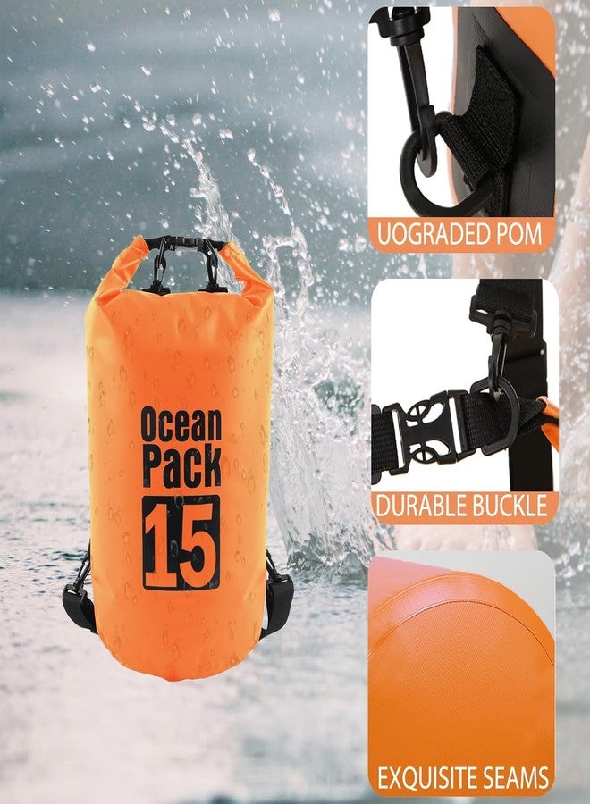 Delzon Ocean Pack Waterproof Dry Bag, Heavy-Duty PVC, Storage Bag Organizer for Kayaking Floating Backpack for Water Sports, Fishing, Boating Beach Rafting (Multicolor, Backpacks) (15 Liter) - Image 5