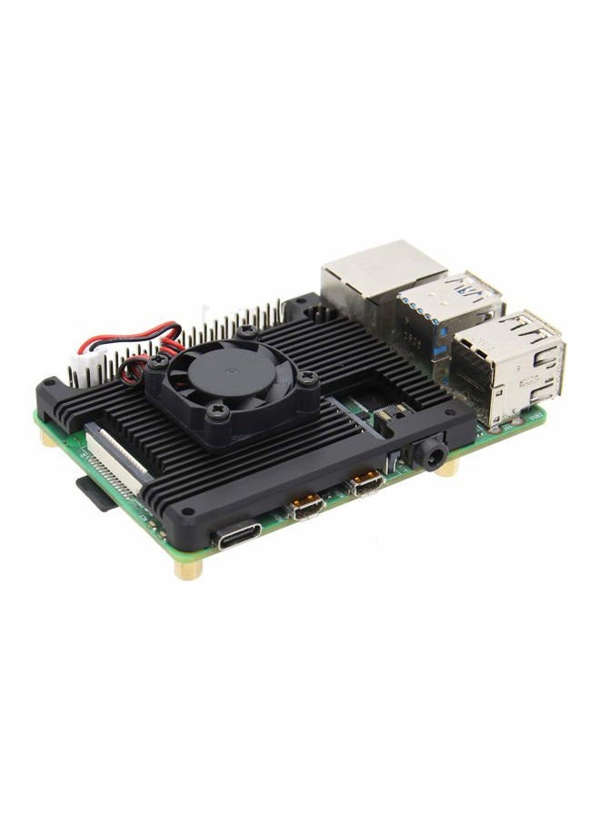 Geekworm 7mm Thickness Embedded Heatsink with Fan (P165-A) for Raspberry Pi 4, Armor Aluminum Radiator with 5V Cooling Fan Compatible with Raspberry Pi 4 Model B Computer - Image 1