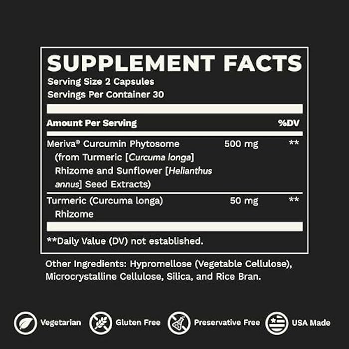 LifeSeasons Essentials Meriva Turmeric - Curcumin Phytosome Supplement - Supports Muscles Joints Bones & Liver - Enhance Circulation & Heart Health - Eases Body Stiffness & Aches - 60 Capsules - Image 4