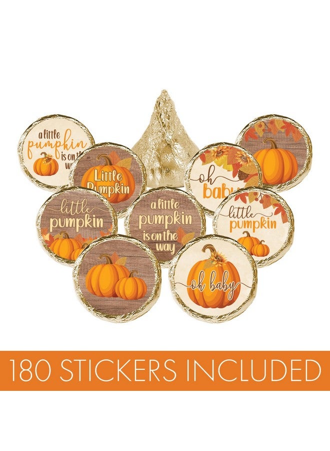 DISTINCTIVS ملصقات حلوى الشوكولاتة قبلة اليقطين الصغيرة الخريفية - 180 ملصق هدايا حفلة استقبال المولود لزينة حفلة الخريف - Image 5