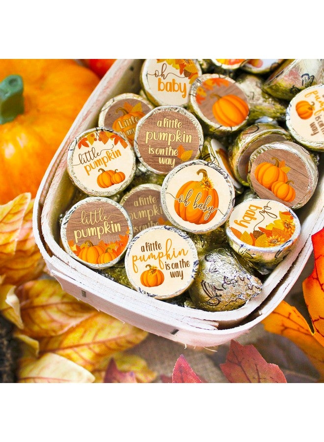 DISTINCTIVS ملصقات حلوى الشوكولاتة قبلة اليقطين الصغيرة الخريفية - 180 ملصق هدايا حفلة استقبال المولود لزينة حفلة الخريف - Image 2