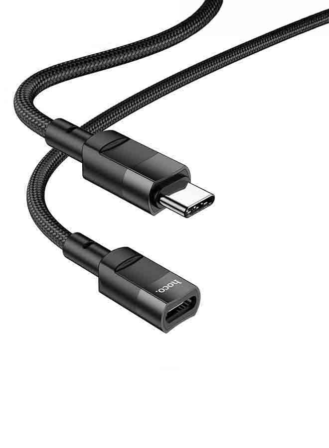 hoco. U107 Type-C Male to Type-C Female Extension Cable (1.2M) – USB 2.0 Charging & Data Transfer Cord – Fast Charging Support, Durable Design, Compatible with USB-C Devices: Smartphones, Tablets & Laptops  - Image 2