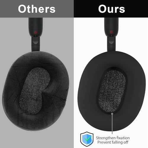 Adhiper XM5 Silicone Case Sweat Earpad Covers for Sony WH-1000XM5, Upgraded Ear Covers Silicone Case Accessories for Sony WH-1000XM5 Wireless Headphones, Sweatproof Easily Washable - Black - Image 3