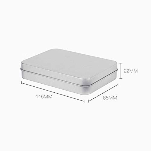 lasenersm 4 Pieces Rectangular Empty Hinged Tin Box Containers Hinged Metal Storage Container for Home Storage or Outdoor Active Storage 4.52 x 3.34 x 0.86 Inch - Image 3