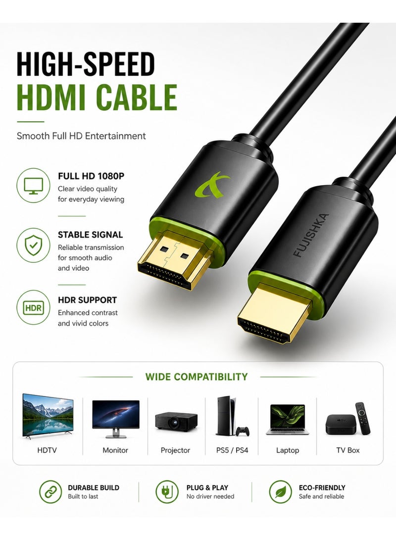 FUJISHKA High-Speed HDMI Cable 20M Full HD 1080P Gold-Plated for TV PS4 Xbox - Image 3