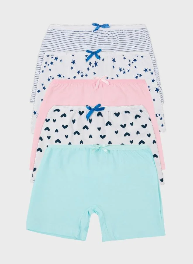 Lela Lela Patterned Stretch Cotton 5-Pack Boxer Girls Boxer 6651008YILDIZ