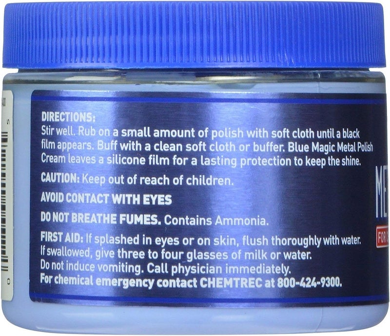 Blue Magic 400 Metal Polish Cream Non-Abrasive Tarnish and Oxidation Remover for Chrome, Aluminium, Brass, Copper, Sterling Silver and Stainless Steel, 7 oz., Pack of 1 - Image 2