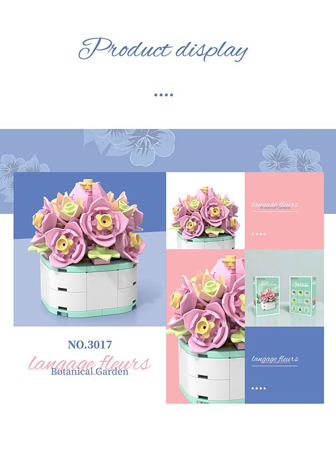 General Flowers Succulents 3.6MM Mini Building - 96PCS Flower Botanical Collection for Home Decoration Plant Building Blocks Toy  - Image 1