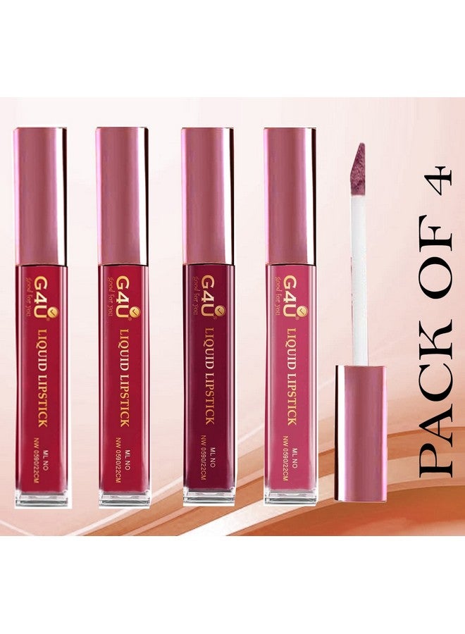G4U Non Transfer Lipsticks Matt Red Edition Lip Shades Waterproof Long Lasting Lip Colors (4 Pcs Set)101 102 103 104 - Image 2