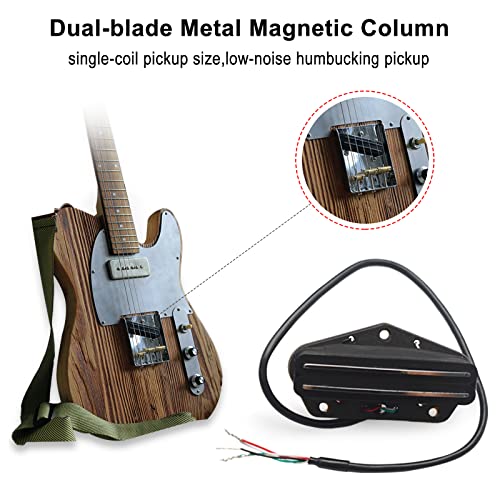 SAPHUE Dual Rail Bridge Pickup for Telecaster Electric Guitar Black with Silver - Image 3