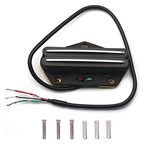SAPHUE Dual Rail Bridge Pickup for Telecaster Electric Guitar Black with Silver - Image 1