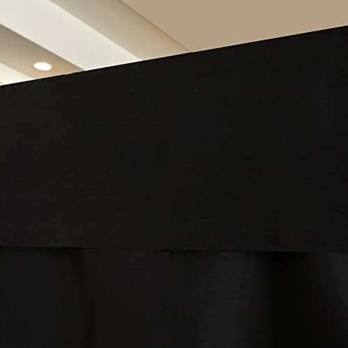 Mengersi Black Four Corner Post Bed Canopy Bed Curtains Sheer Canopy for Adults Girls Bedroom Decoration Lightproof Windproof (Queen, Black) - Image 4