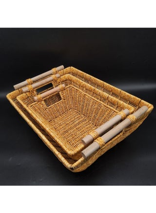 Wicker Basket Rectangular with Wooden Handles for Shelves Natural Baskets for Organizing Wicker Baskets for Storage Set of 3pcs Wicker Baskets for Shelves - pzsku/ZD81D02F001D97DE52E1FZ/45/_/1674549221/1a81244a-364e-4042-a9e8-57220c4bcb82