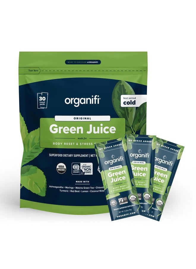 Organifi - : GO Packs - Green Juice - Organic Superfood Supplement Powder - 30 Travel Packs - Organic Vegan Greens - Hydrates and Revitalizes - Image 1