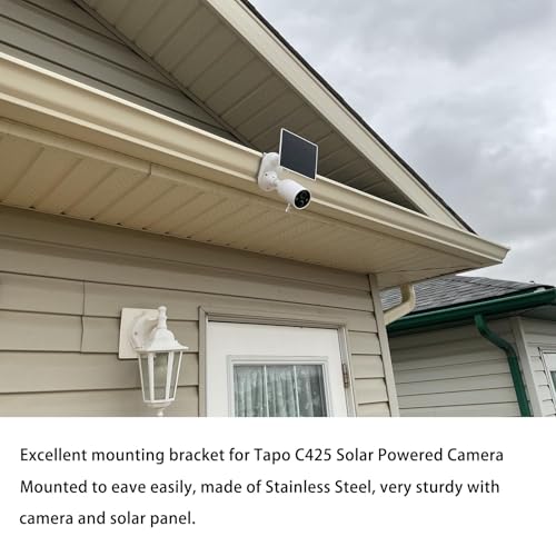 WiTi Gutter Mount Stainless Steel Bracket for Eufy Security SoloCam S340, Solar Security Camera Holder Anti-Rust Screws, No Drill Installation Compatible with IP PTZ DomeCameras Outdoor - Image 4