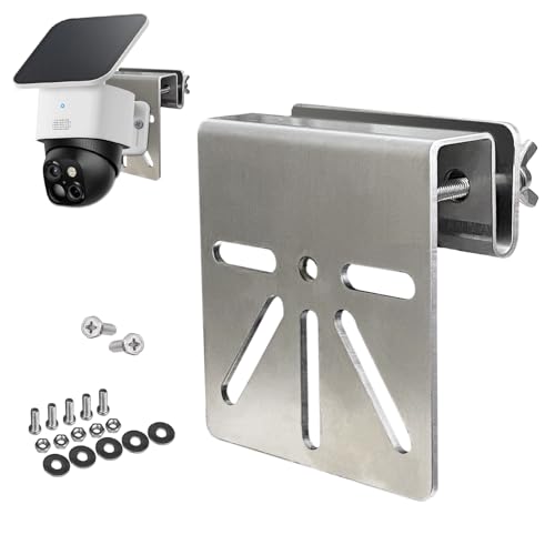 WiTi Gutter Mount Stainless Steel Bracket for Eufy Security SoloCam S340, Solar Security Camera Holder Anti-Rust Screws, No Drill Installation Compatible with IP PTZ DomeCameras Outdoor - Image 1