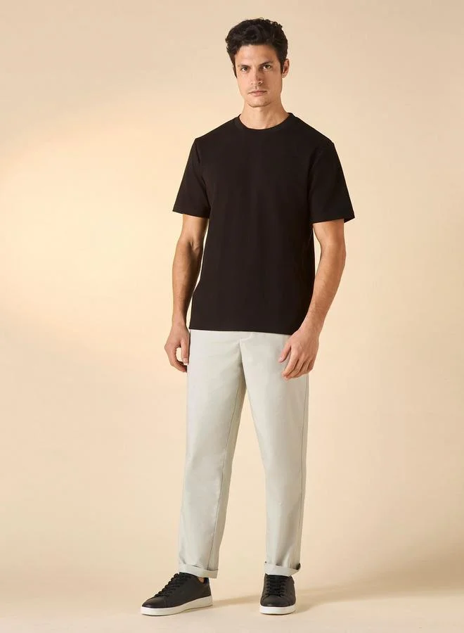 Iconic Iconic Textured T-shirt with Short Sleeves