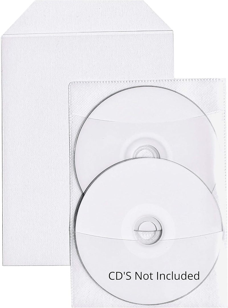StarTechDeals 100 Clear CPP Movie Plastic Sleeves + 2 Disc Non-Woven Sleeves by - Image 1