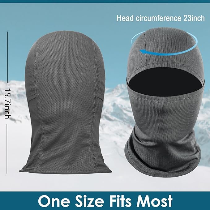 RADIANT Face Mask for Bikers in Riding UV Protected Full Face Mask Balaclava for Men Black Mask for Bike Riding & Cycling, Full Face Helmet Mask for Men (Dark Grey (Pack of 2)) - Image 4