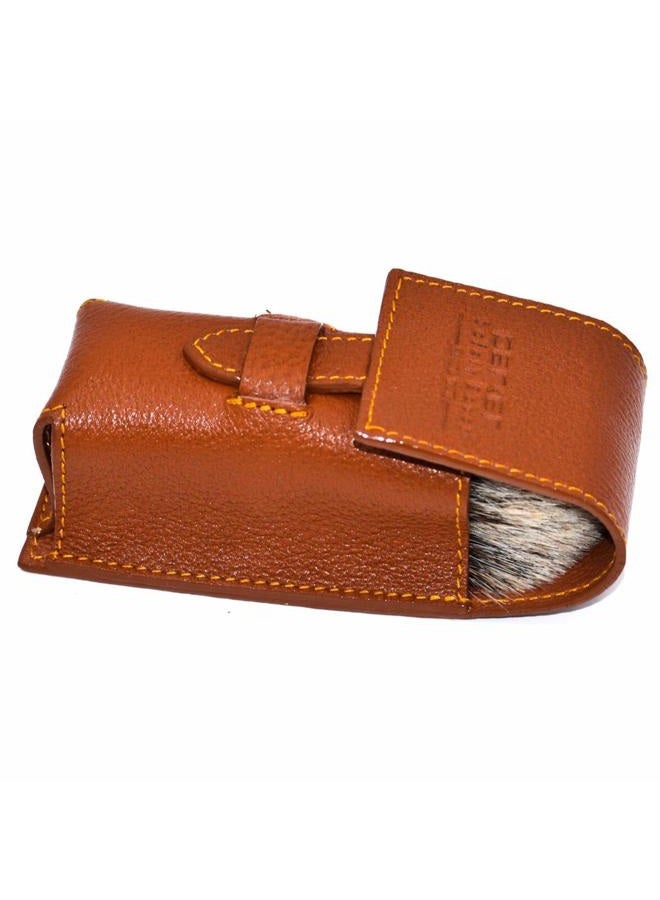 Parker Safety Razor Parker Genuine Leather Travel Shave Brush Case (Saddle Brown) - Image 3