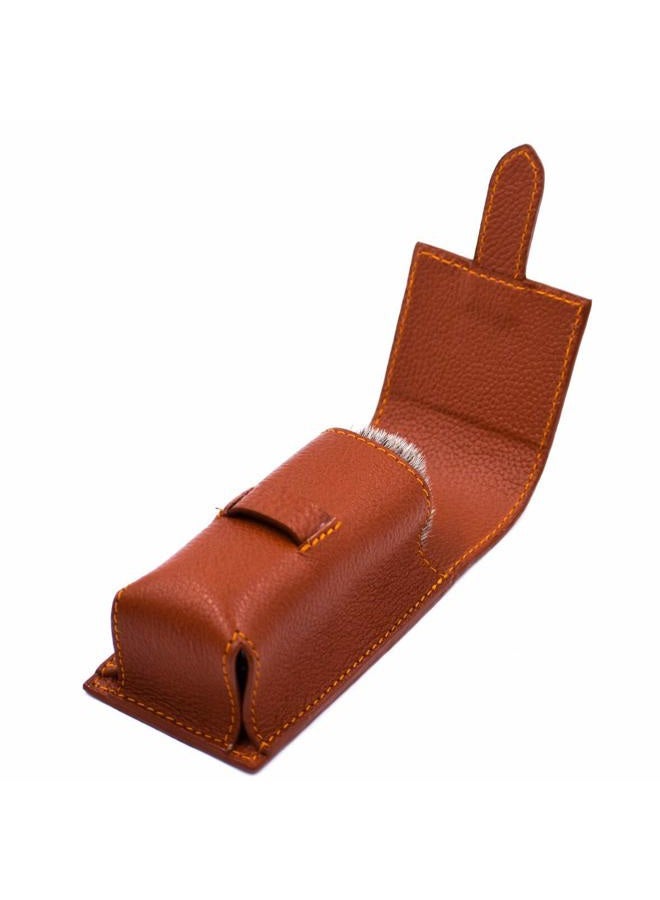Parker Safety Razor Parker Genuine Leather Travel Shave Brush Case (Saddle Brown) - Image 4