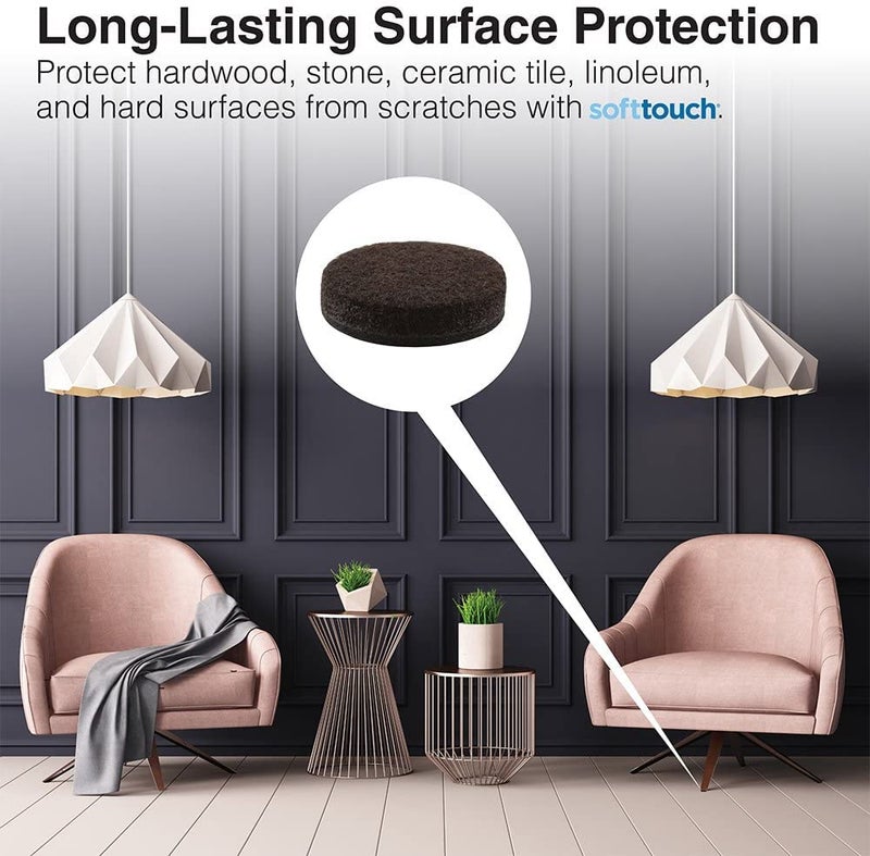 DIY Crafts 25 Pcs, Grey, Furniture Felt Pads Diameter Round Self Adhesive Protects Kitchen Cabinets, Drawers, Desks and Furniture Against Bumps and Scratches 25mm- (25 Pcs, Grey) - Image 3