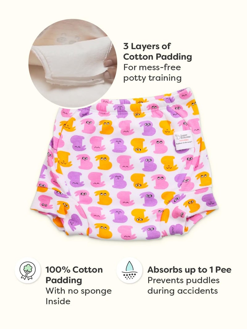superbottoms Padded Underwear for Babies & Toddlers (1-2 Years), 3 Layers of Premium Cotton & DryFeel Layer, Ideal for Diaper-Free Time & Mess-Free Potty Training Pants, Pack of 6 - Image 2
